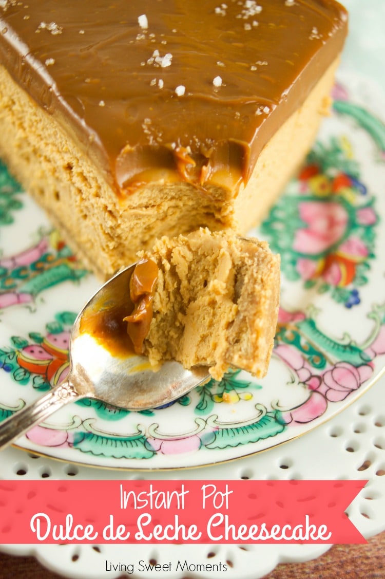 This irresistible Instant Pot Dulce de Leche Cheesecake recipe is creamy, delicious, sweet, and so easy to make! The perfect pressure cooker dessert for all