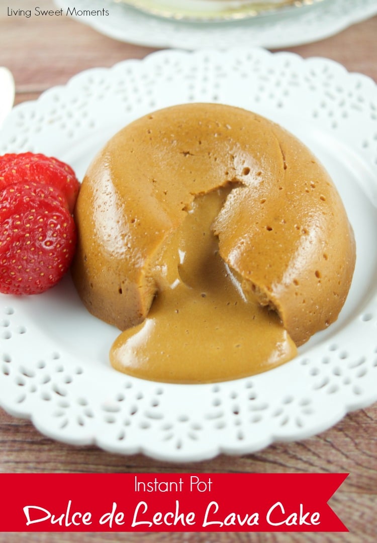 This ooey gooey Instant Pot Dulce de Leche Lava Cake recipe only requires 3 ingredients and is made in the pressure cooker in no time. An easy quick dessert