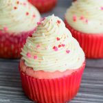 These made from scratch Pink Velvet Cupcakes are so easy, moist & delicious. Topped with rich cream cheese frosting. Perfect for dessert or valentine's day