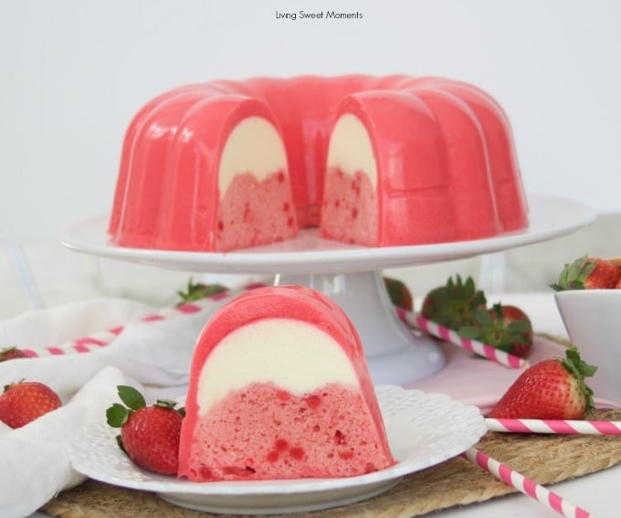 Strawberry Flan Jello Cake Recipe Living Sweet Moments