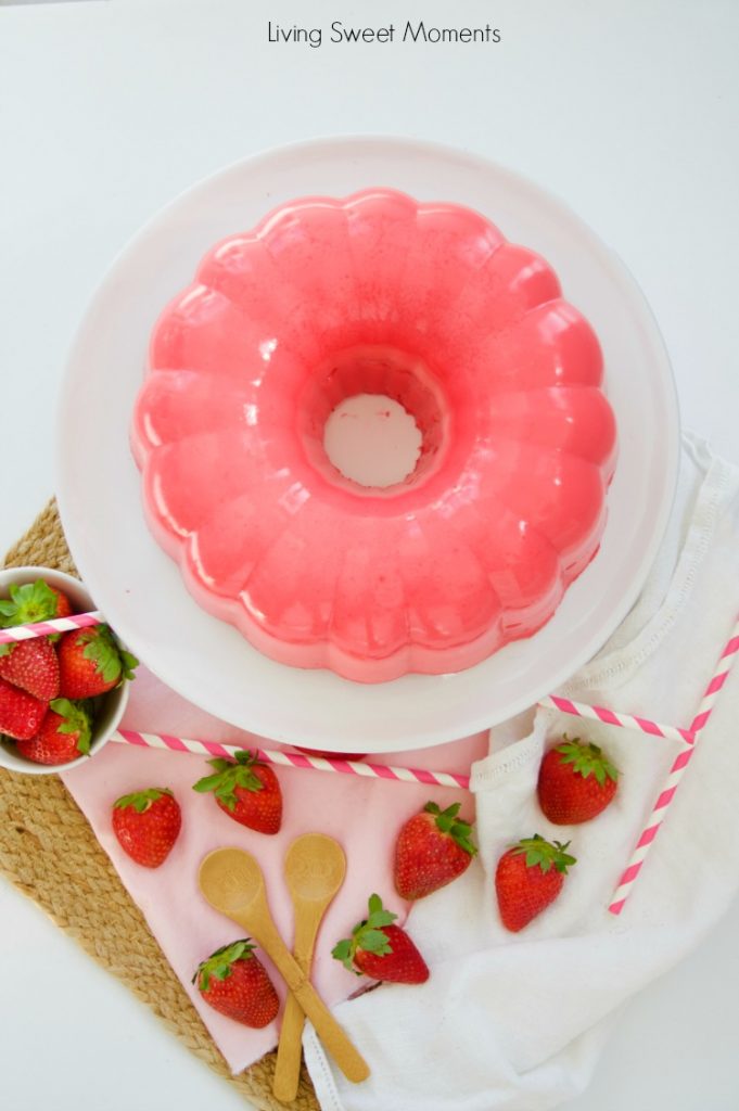 Strawberry Flan Jello Cake Recipe Living Sweet Moments 