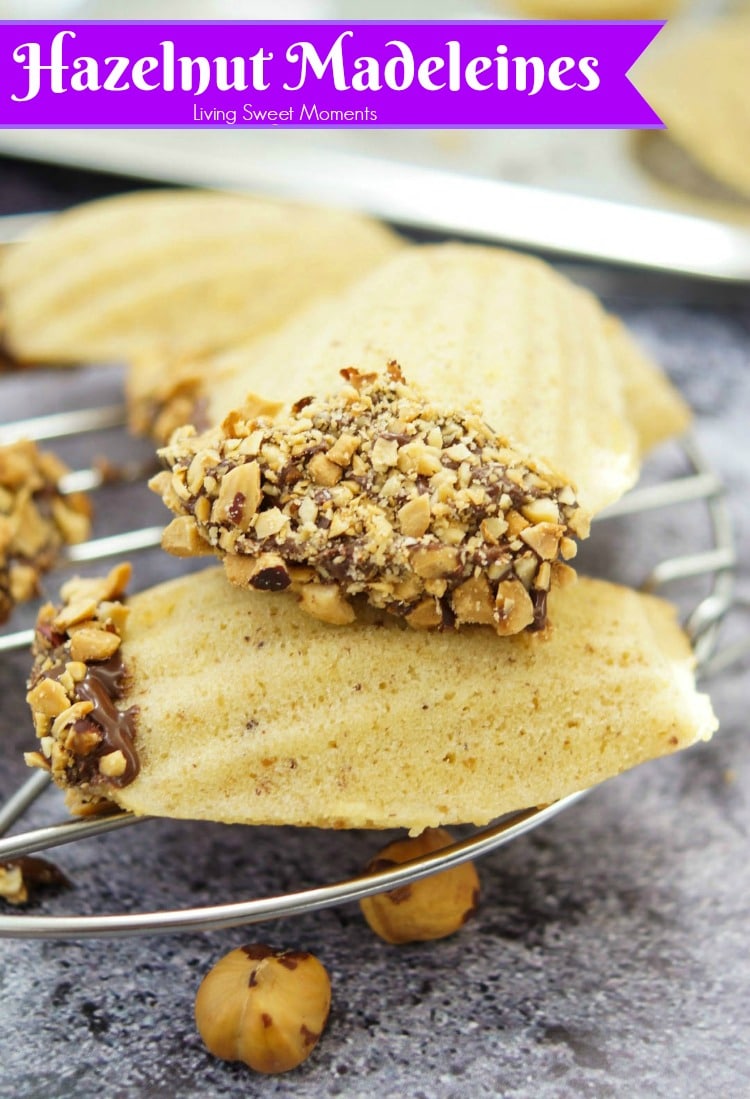 This melt in your mouth hazelnut Madeleines recipe is made with brown butter and ground hazelnuts for an amazing taste. The perfect delicate French cookie. 