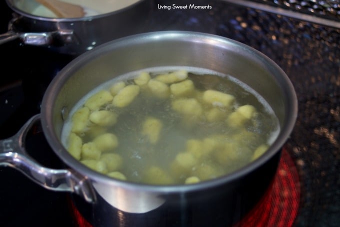 Delicious savory homemade plantain gnocchi is served with an amazing four cheese sauce. Perfect as a vegetarian entree for parties or celebrations.