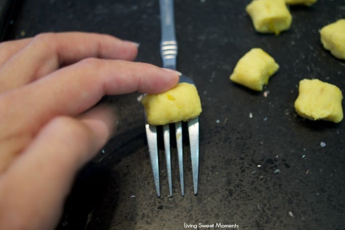 Delicious savory homemade plantain gnocchi is served with an amazing four cheese sauce. Perfect as a vegetarian entree for parties or celebrations.