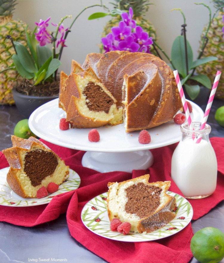 This moist Vanilla Chocolate Bundt Cake recipe is super easy to make, delicious, and perfect as a dessert, breakfast or snack. Serve with a glass of milk 4