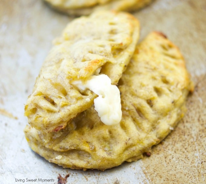 This amazing latin baked plantain empanadas recipe is filled with oozy cheese and is the perfect finger appetizer to any party or celebration