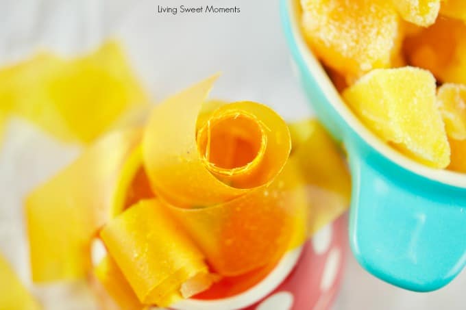 This amazing Mango Fruit Roll Ups recipe requires only 1 ingredient and is the perfect kid friendly healthy snack for the lunchbox. Vegan and Gluten Free.