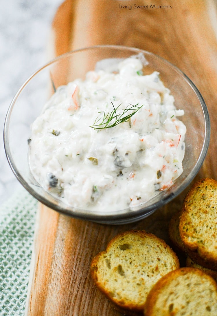 This delicious Creamy Shrimp Dip is made with fresh dill, capers, and shrimp. Perfect to serve with crackers or bread. The perfect appetizer for parties.