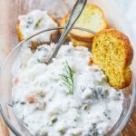 This delicious Creamy Shrimp Dip is made with fresh dill, capers, and shrimp. Perfect to serve with crackers or bread. The perfect appetizer for parties.