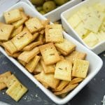 These crunchy Homemade Saltine Crackers are super easy to make and are ready in no time. The perfect appetizer cracker to serve with cheese and dips.