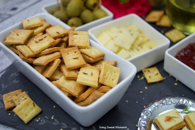 These crunchy Homemade Saltine Crackers are super easy to make and are ready in no time. The perfect appetizer cracker to serve with cheese and dips.