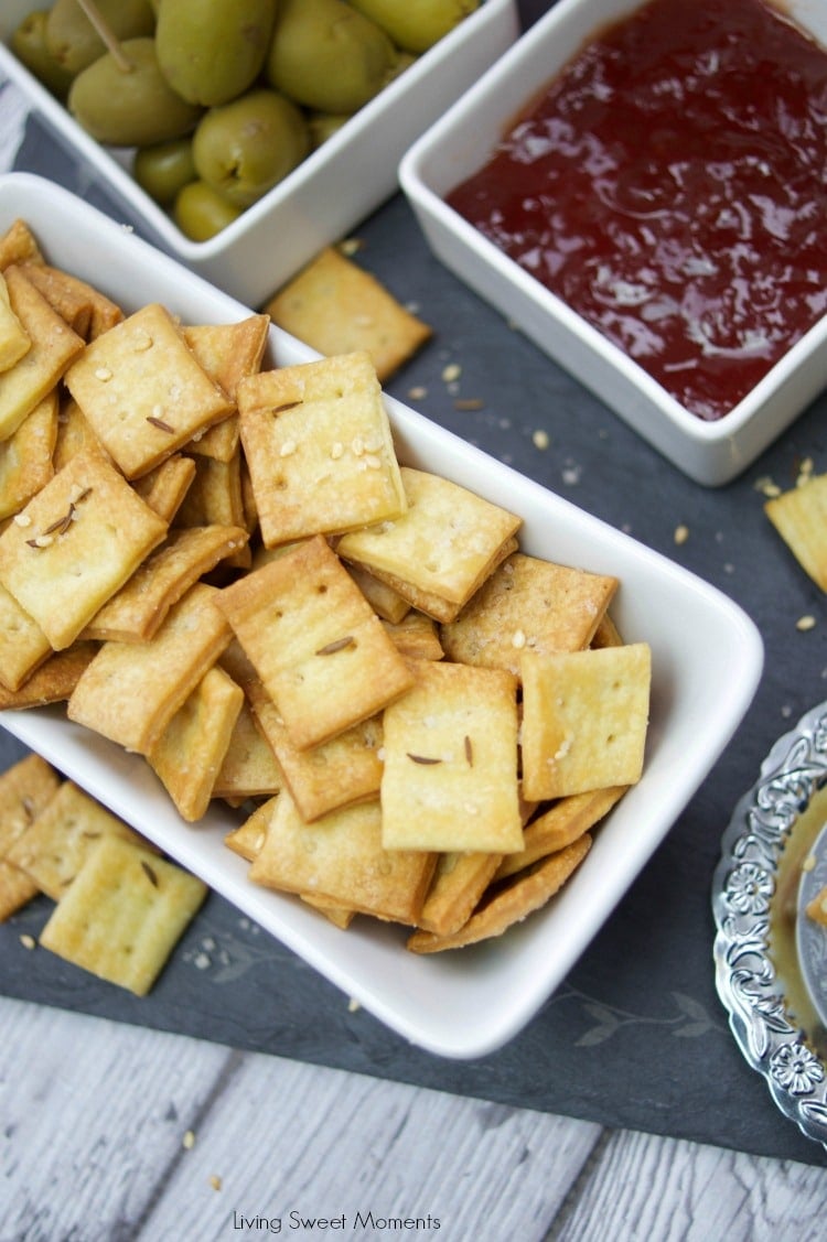 These crunchy Homemade Saltine Crackers are super easy to make and are ready in no time. The perfect appetizer cracker to serve with cheese and dips.
