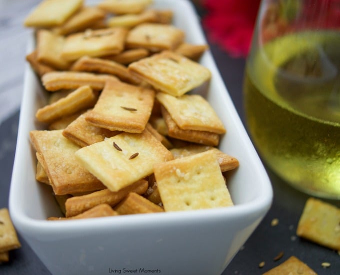 These crunchy Homemade Saltine Crackers are super easy to make and are ready in no time. The perfect appetizer cracker to serve with cheese and dips.