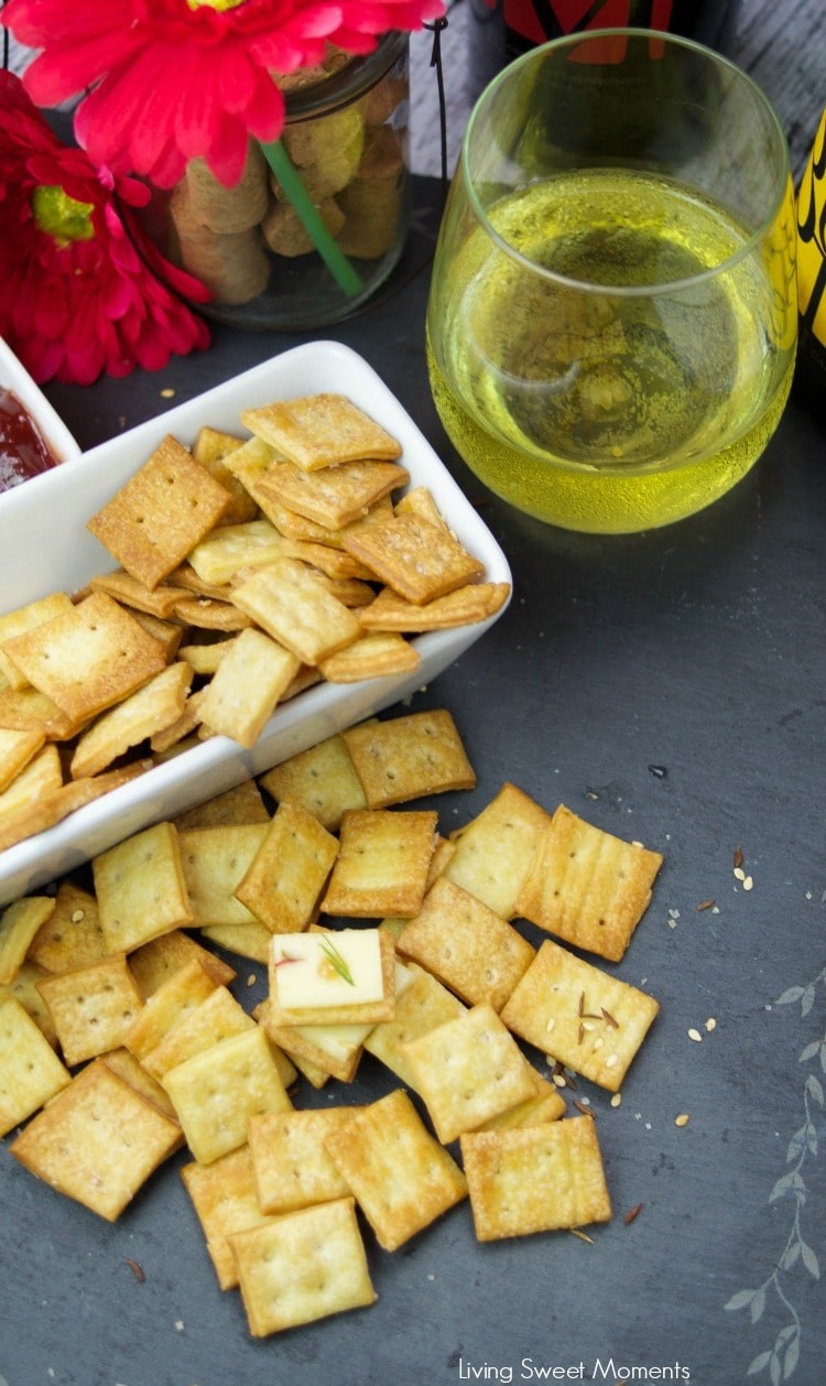 These crunchy Homemade Saltine Crackers are super easy to make and are ready in no time. The perfect appetizer cracker to serve with cheese and dips.