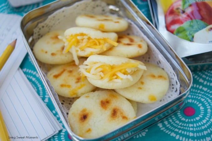 These delicious Gluten free Venezuelan mini arepas are filled with cheese and are perfect for breakfast, the lunchbox and even as an after school snack