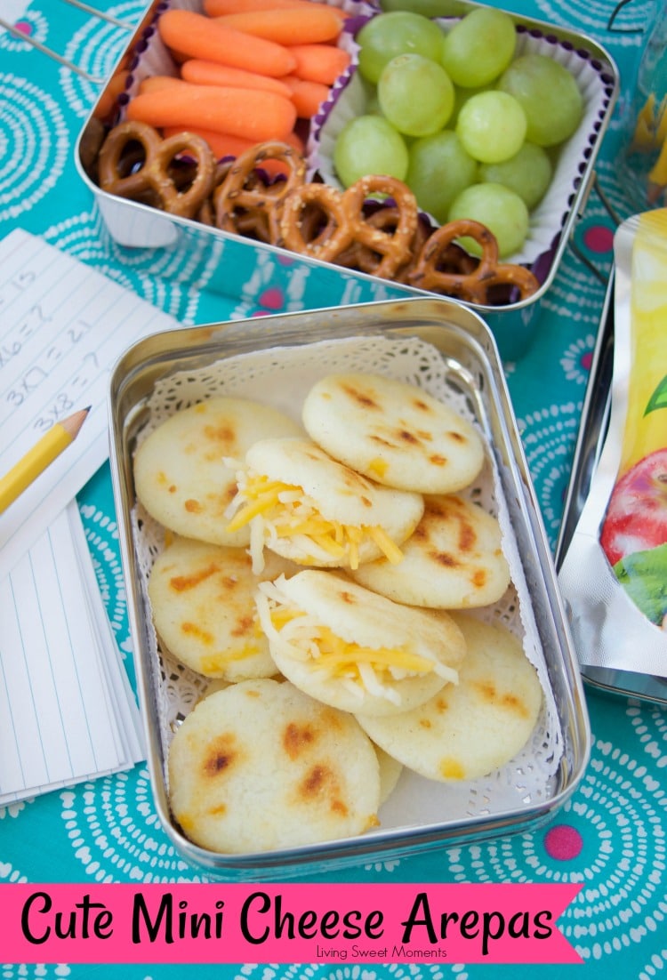 These delicious Gluten free Venezuelan mini arepas are filled with cheese and are perfect for breakfast, the lunchbox and even as an after school snack