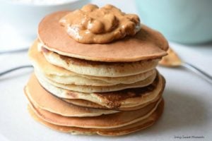 Amazingly Fluffy Peanut Butter Pancakes - Living Sweet Moments