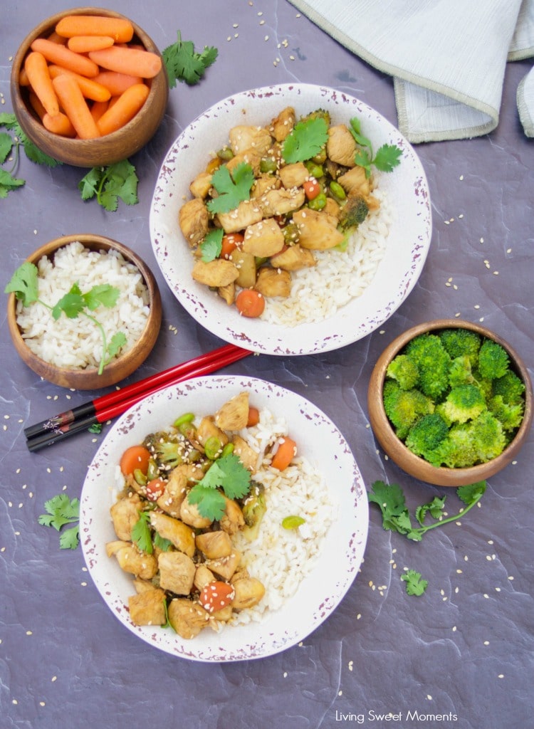 These amazing Chicken Teriyaki Rice Bowls are ready in 20 minutes or less. Enjoy a delicious and healthy weeknight dinner recipe. Made without cornstarch.