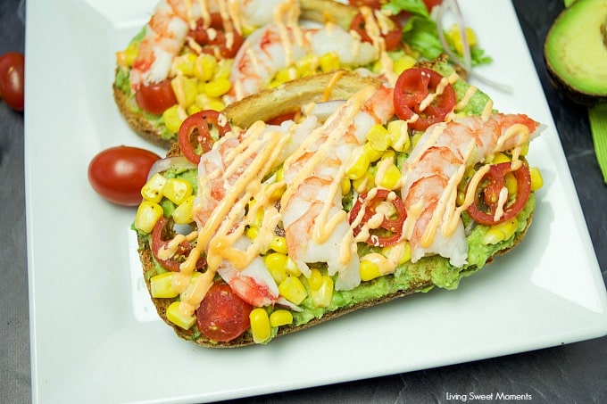Looking for the best avocado toast recipe? You're in luck! This amazing Spicy Shrimp Avocado Toast is perfect for a quick & easy dinner or lunch idea.