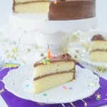 This creamy Chocolate Birthday Cake Icing Recipe is the best one you will ever try! Only requires 3 ingredients and is rich in real chocolate flavor. Complete cake and slice