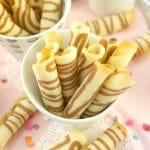 These crispy Tuile Rolls aka Wafer rolls or Barquillos are buttery, sweet and easy to make. Perfect to serve with ice cream and desserts