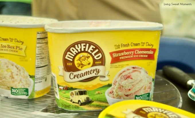 At last! Mayfield Creamery Debuts in South Florida. Mayfield creamery strawberry cheesecake ice cream container