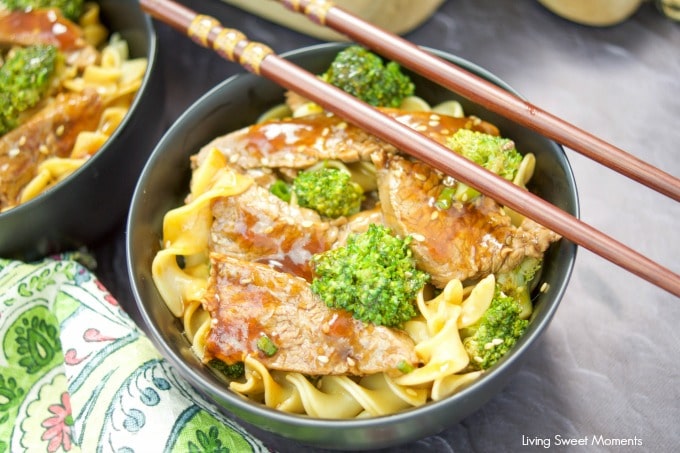These delicious Beef And Broccoli Noodles are the perfect quick weeknight dinner recipe since they're ready in 20 minutes or less. Kid approved too! 