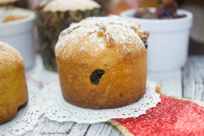 This easy Easy Mini Panettone recipe is delicious, flavorful, and quick to make. The mini panettone is sprinkled with powdered sugar