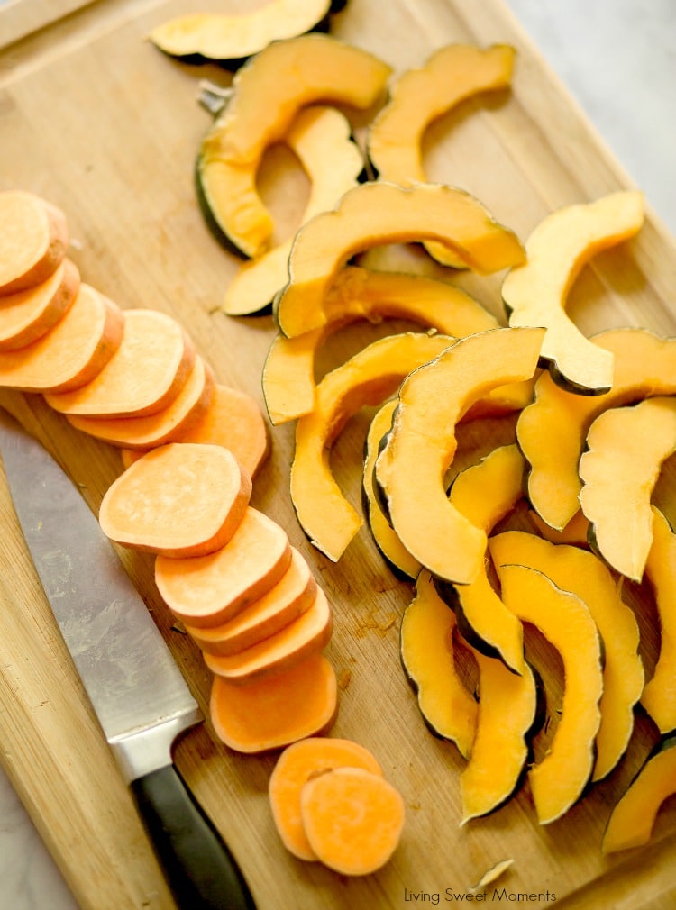 roasted acorn squash and potatoes