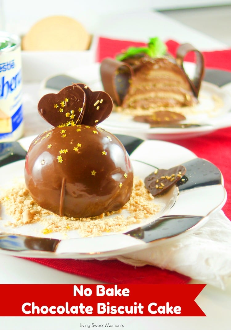 No-Bake Biscuit Cake Bites with Chocolate Fudge - Baking Cherry