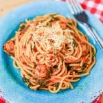 This quick Instant Pot Pasta Recipe is made with sausage and spinach. A delicious one pot family friendly dinner idea ready in 15 minutes or less.