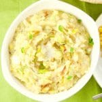 Celebrate St. Patty's day with a hefty bowl of Irish Colcannon Potatoes made with leeks, cabbage. Perfect as a side dish to any meal
