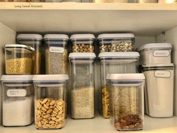 Here are some easy Pantry Organization Ideas canisters for dry goods