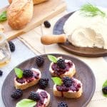 Only 2 ingredients needed for this creamy homemade mascarpone cheese - served as a crostini idea