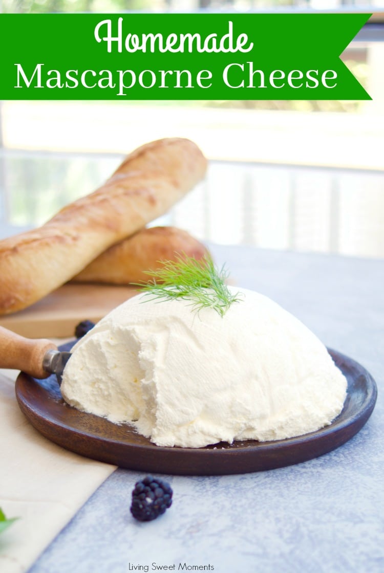 Only 2 ingredients needed for this creamy homemade mascarpone cheese and less expensive than store bought. It's perfect as a spread or use in sweet or savory dishes. 