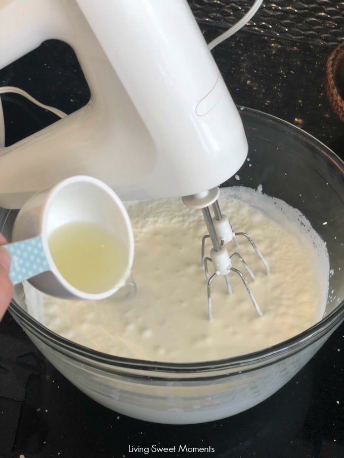 homemade mascarpone cheese - the process is whipping the cream and adding the acid 
