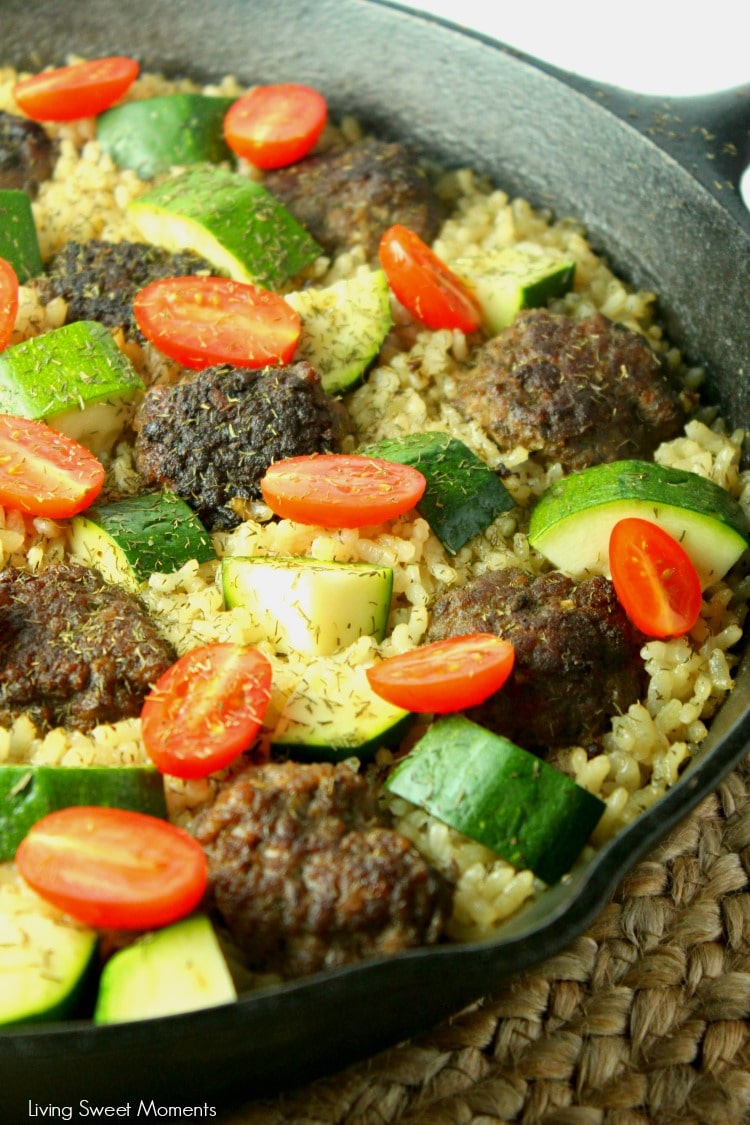 Enjoy a full meal from scratch on the table in 45 minutes or less using only one pan! This delicious One Pot Greek Meatballs is super easy to make, family friendly, and it cooks with lemon dill rice