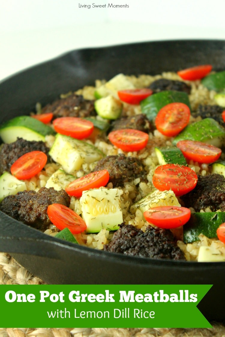 Enjoy a full meal from scratch on the table in 45 minutes or less using only one pan! This delicious One Pot Greek Meatballs is super easy to make, family friendly, and it cooks alongside a fluffy lemon dill rice. 