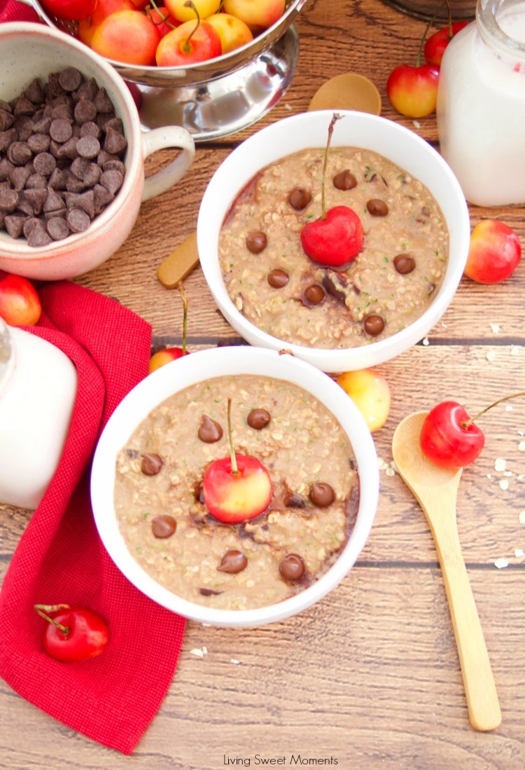 Check out this amazing recipe for Chocolate Cherry Zoats is a filling breakfast that will keep you going all day