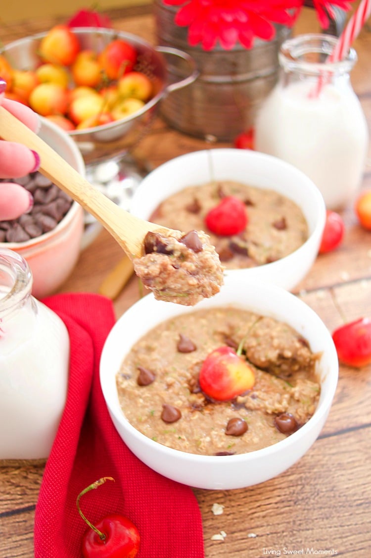 Check out this amazing recipe for Chocolate Cherry Zoats - delicious chocolate and cherries in a flavorful warm bowl that is healthy and delicious