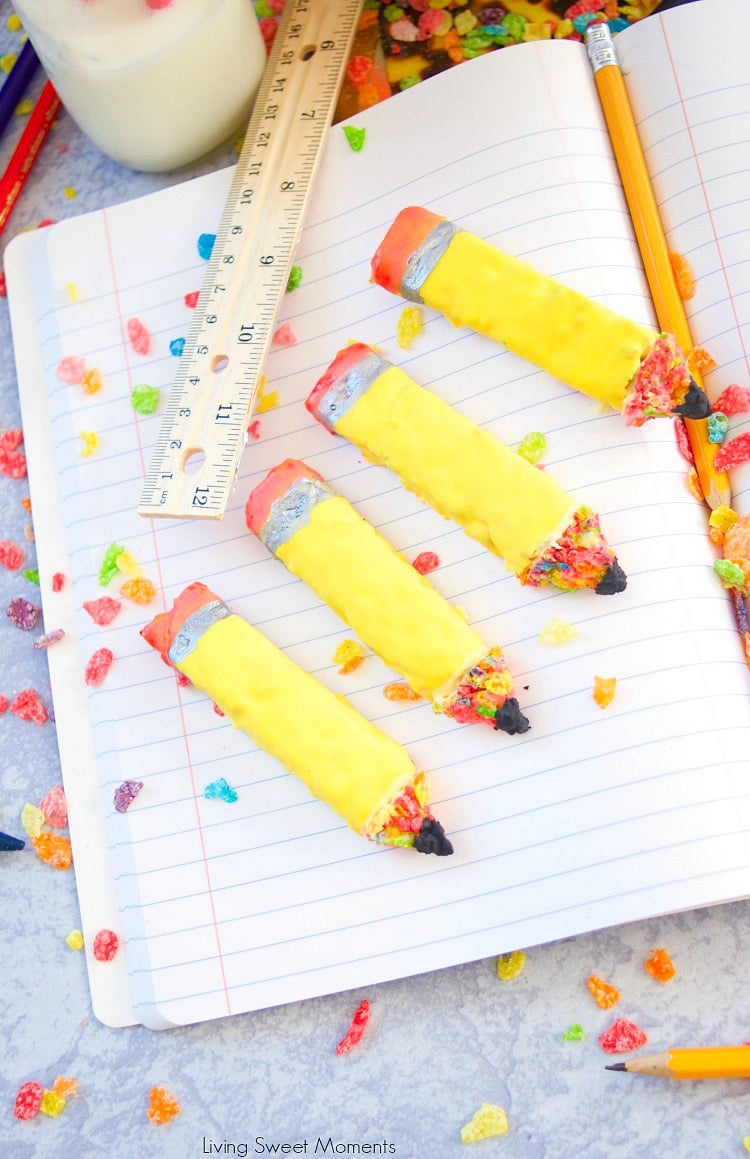 Check out these easy and fun Pencil Shaped Cereal Treats for back to school