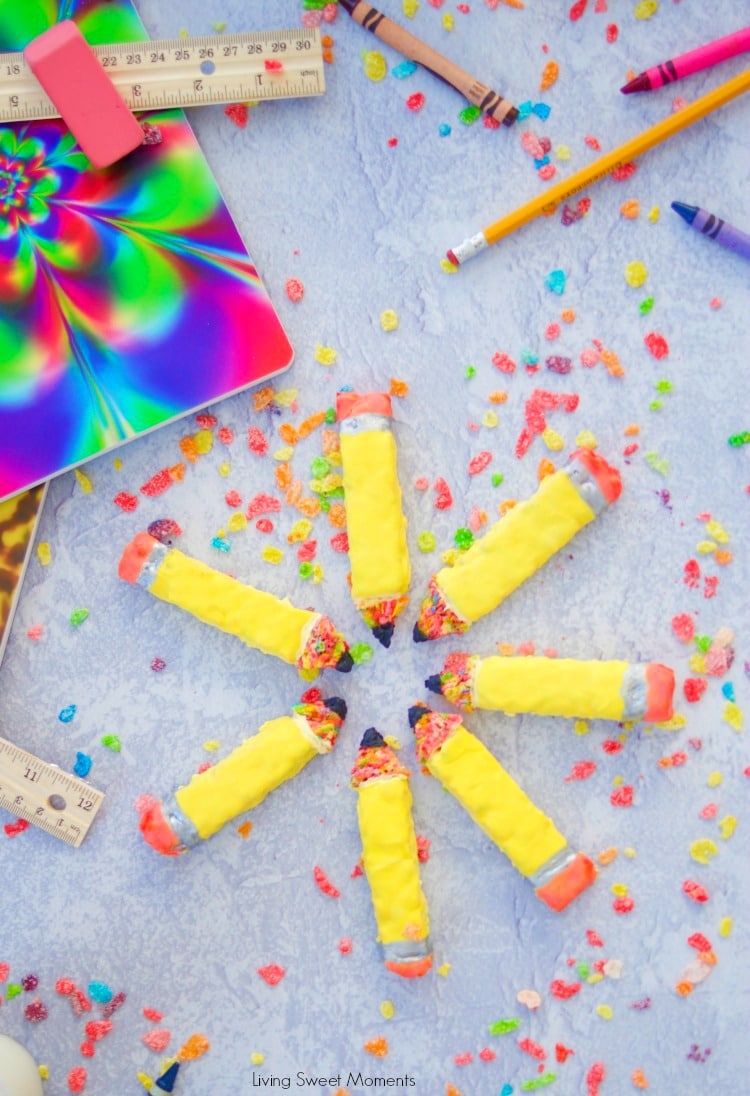 These Pencil Shaped Cereal Treats are the perfect back to school kid friendly snack that are fun and easy to make