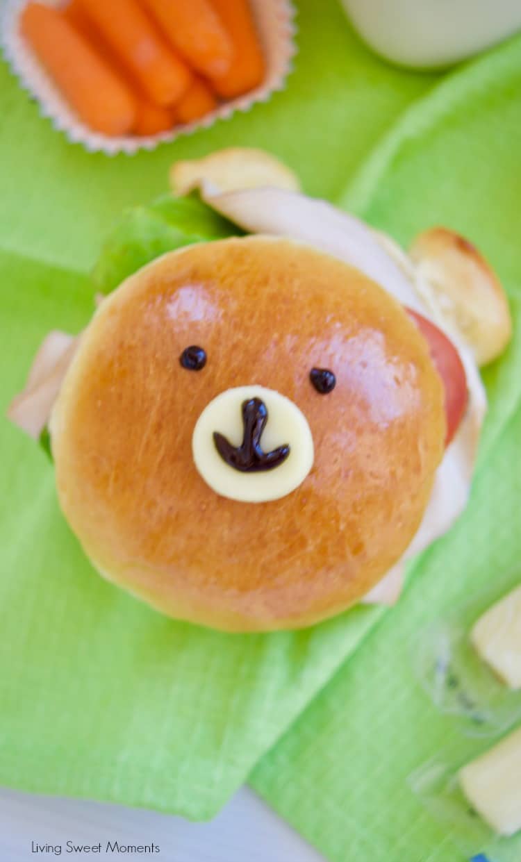 Check out how to make these delicious & adorable Teddy Bear Sandwich Buns made from scratch. Nose made with cheese