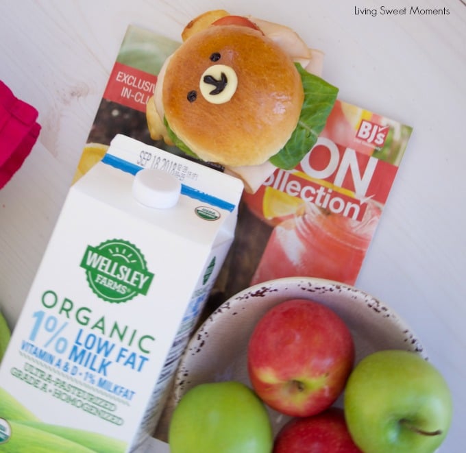 Check out how to make these delicious & adorable Teddy Bear Sandwich Buns served with Wellsley farms organic milk and used BJ's coupon book