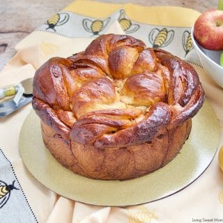 Celebrate a sweet new year with this delicious round Apple Honey Challah recipe. Serve on erev Rosh Hashanah or have a slice for breakfast.