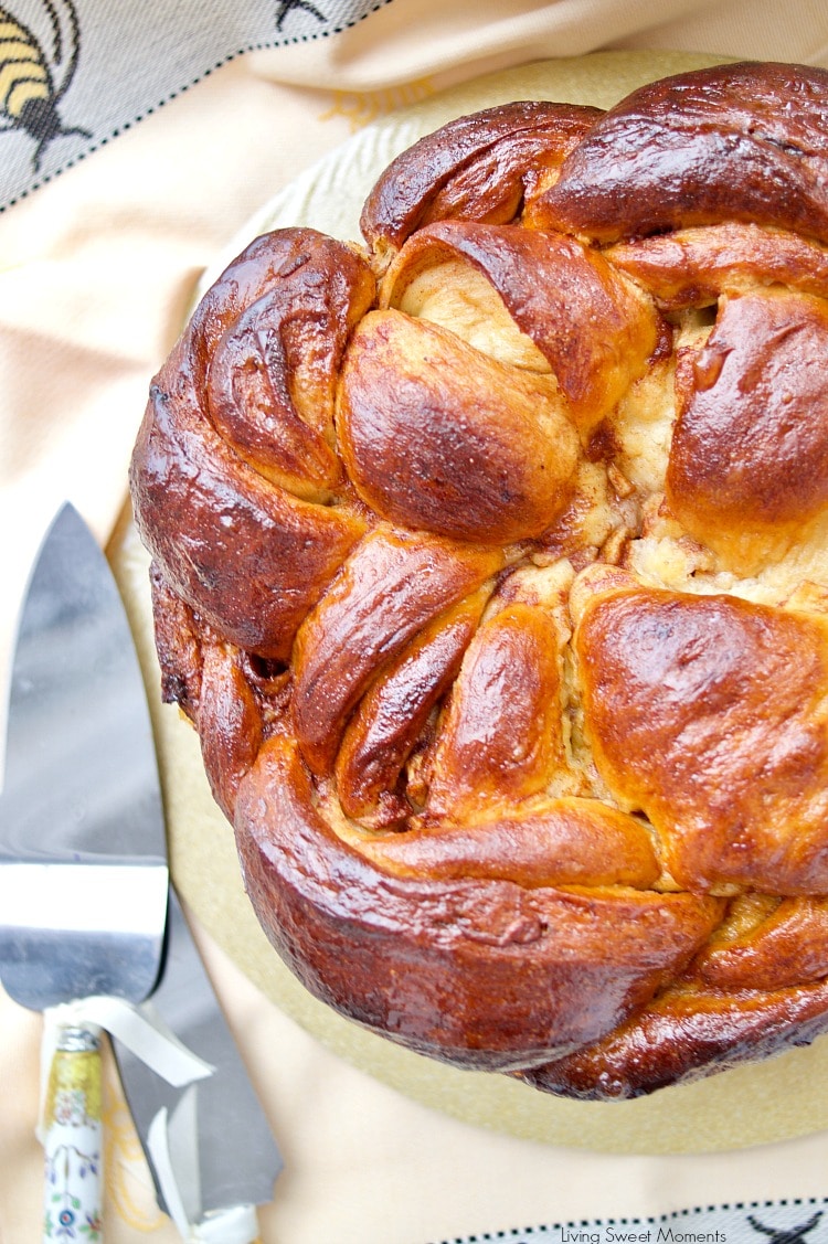 Celebrate a sweet new year with this delicious round Apple Honey Challah recipe. Serve on erev Rosh Hashanah or have a slice for breakfast.