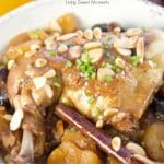 This delicious & quick Instant Pot Moroccan Chicken is made with dried fruit and nuts and served with a refreshing glass of Passion Fruit Black Iced Tea.