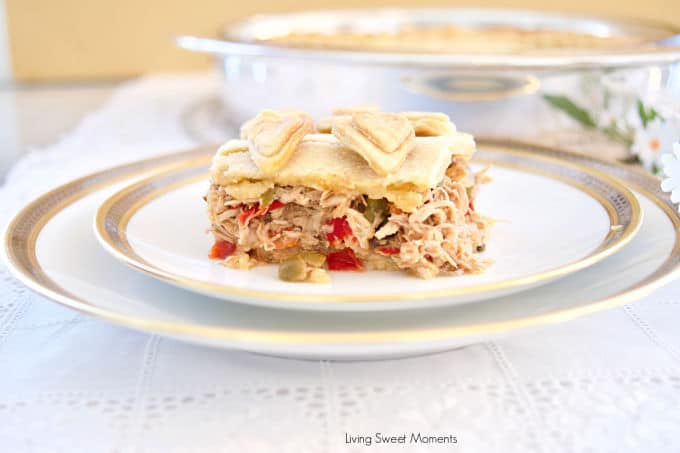 This savory shortcrust chicken pie (Polvorosa de Pollo) is made Venezuelan style by filling it with yummy shredded chicken, olives, raisins, and capers.