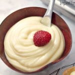 This delicious Vanilla Pastry Cream or Creme Patisserie recipe is creamy, easy to prepare, and is the perfect filling for donuts, cakes, pastries, and more.