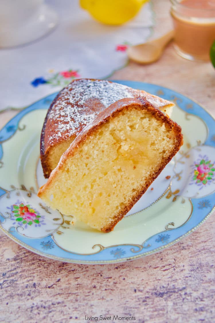 My favorite breakfast recipe! This moist and delicate Citrus Curd Cake has a creamy curd center in between delicate crumbs. Perfect with coffee or tea.